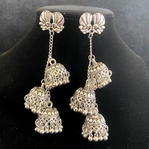 Boho peacock long earrings